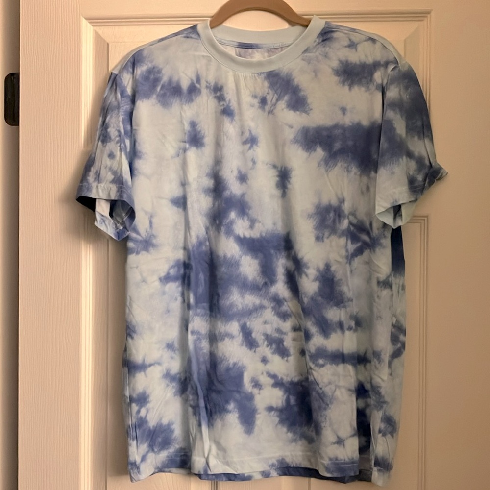 Light Blue Acid Wash Style Original Use Soft T-Shirt - Men's Size Medium